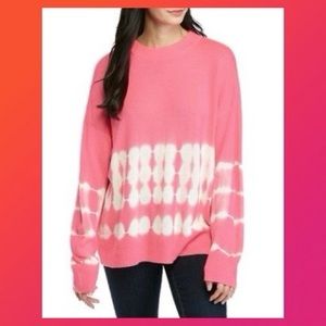 Crown & Ivy tie-dye sweater in BRIGHT pink